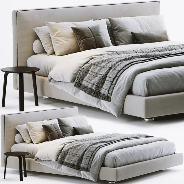 B&B Italia Richard Bed (with small table Hay Bella) 3dsMax Model