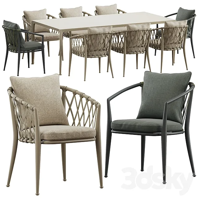 B&B Italy Erica dining table 3DS Max Model