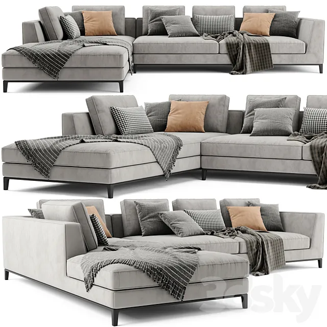 B&B Lucrezia Chaise Longue Sofa 3ds Max