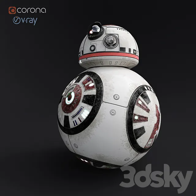 BB8 (BB9) _LowPoly_GameReady 3DSMax File