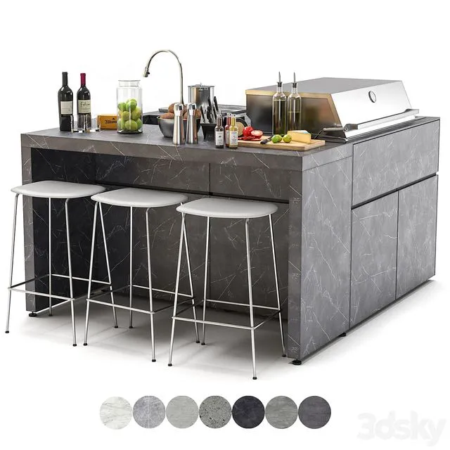 Bbqube x barbecue (7 Types of Materials) 3dsMax Model