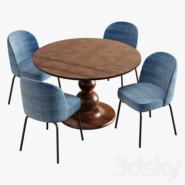 be pure home blanco table vogue chair 3ds Max