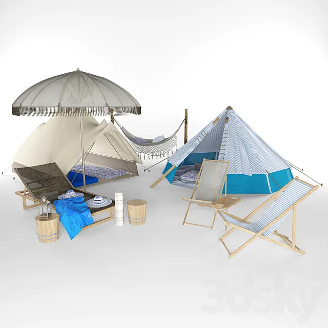 Beach Camping Area 3DS Max Model