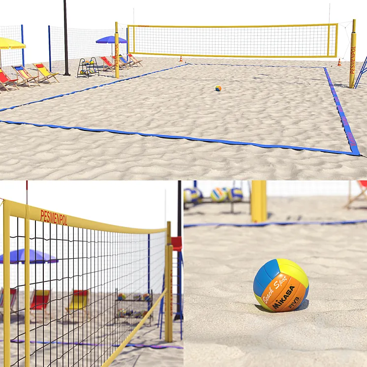 Beach volleyball 3DS Max