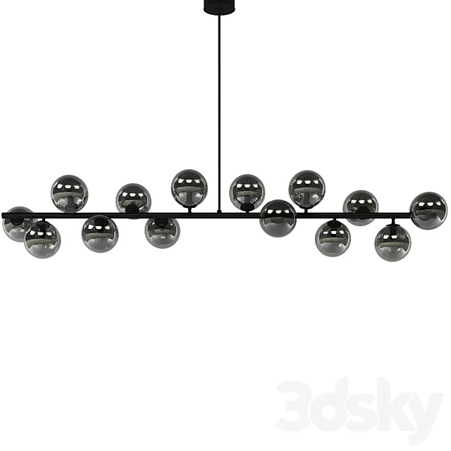 Beacon Lucci Decor Orion 14 Light Pendant in Black Smoke 3ds Max