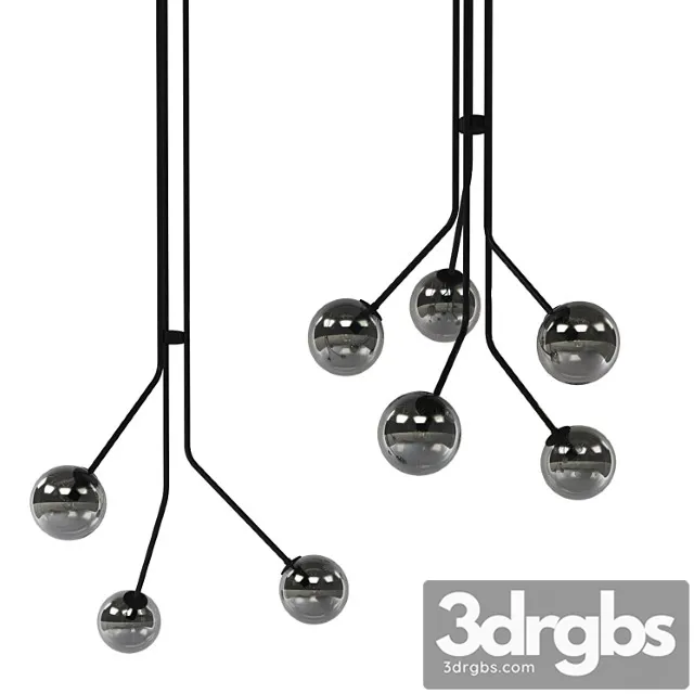 Beacon lucci decor orion 5 and 3 set light pendant in black smoke