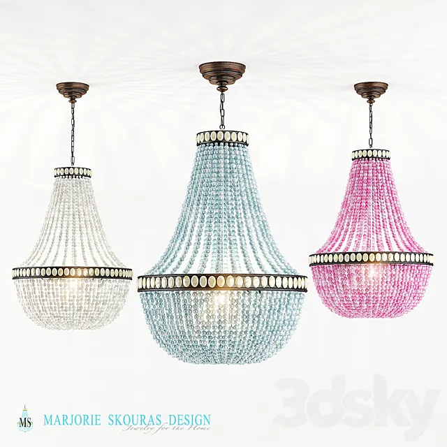 Beaded chandelier _ CHANDELIER with BEADs 3DS Max Model