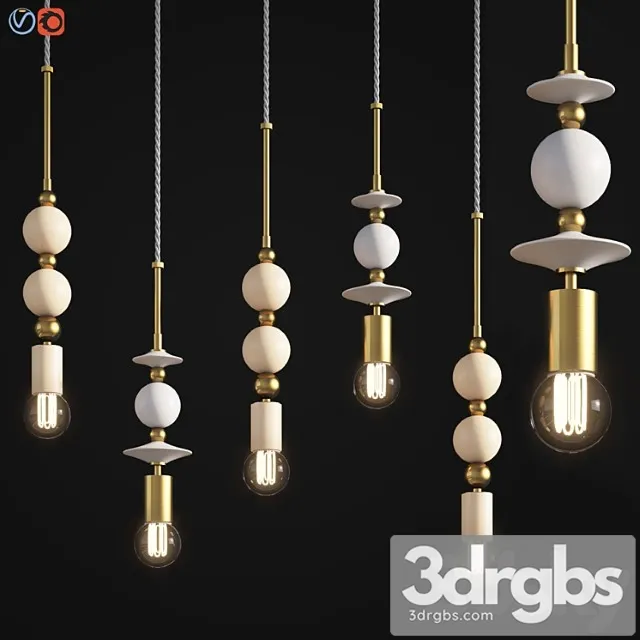 Beaded Pendant Lamp Spheres 3dsmax Download