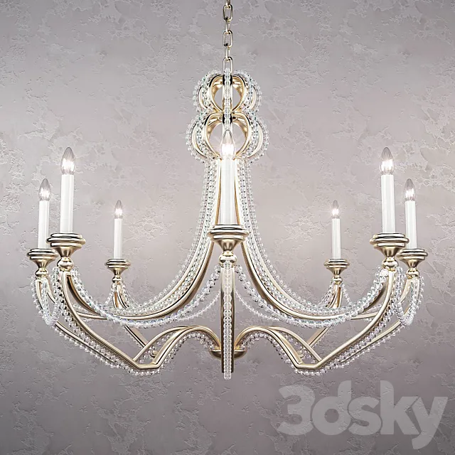 Beaded Wrought-Iron Chandelier 3ds Max