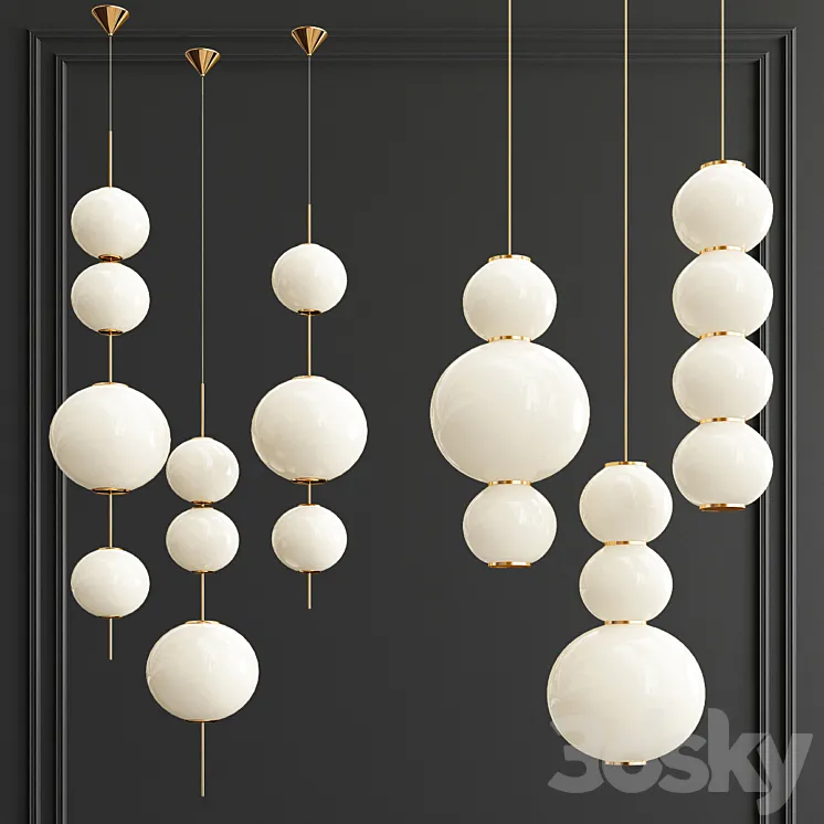 Beads & Pearls Suspension Pendants 3DS Max