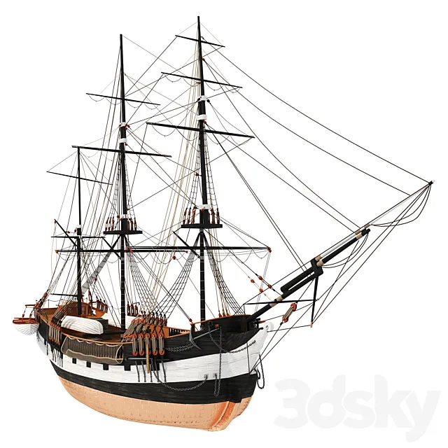 Beagle Sailboat 3DS Max Model