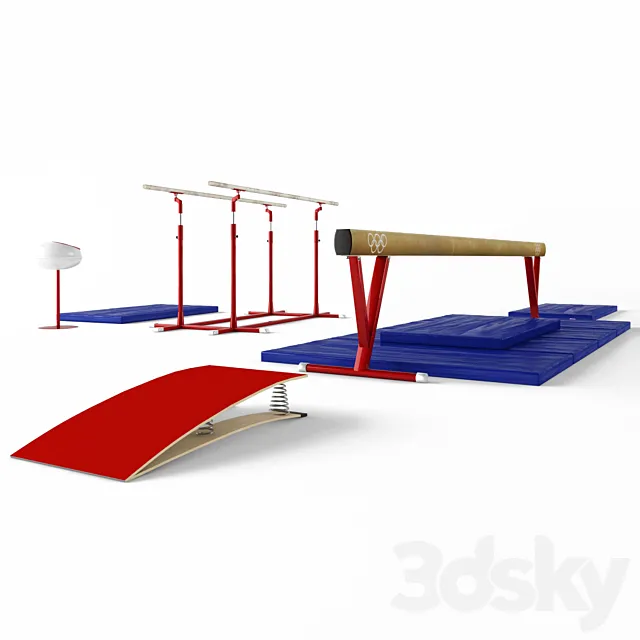 Beam gymnastic and parallel bars 3DS Max Model