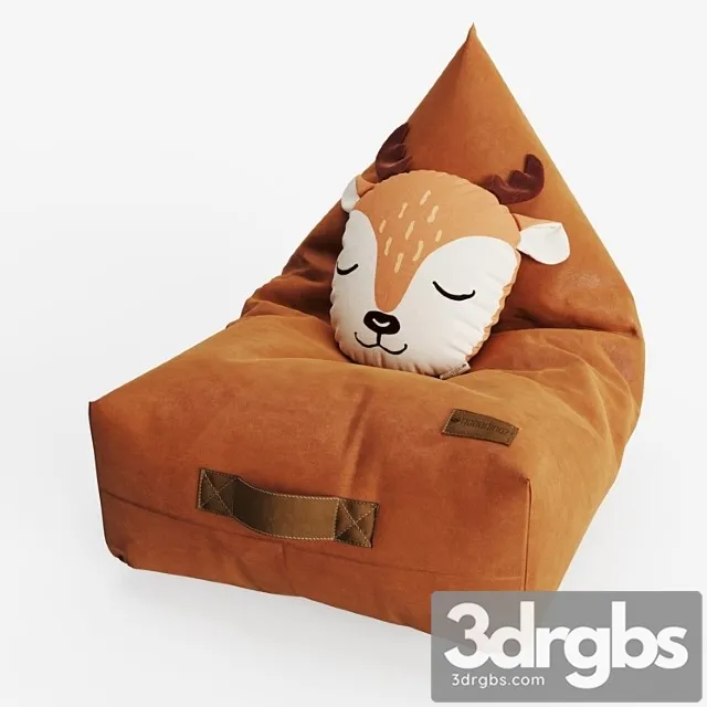 Bean bag chair and pillow from nobodinoz