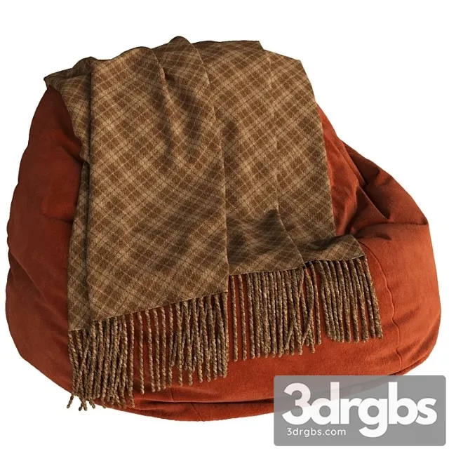 Bean bag chair with blanket