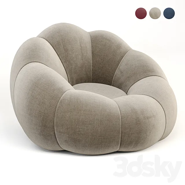 bean bag pumpkin chair 3ds Max