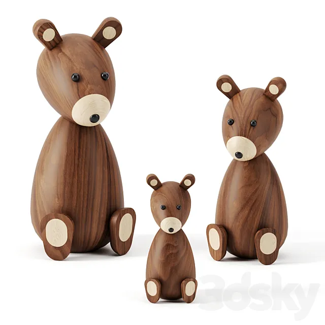 Bear family bu Lucie Kaas 3DS Max Model