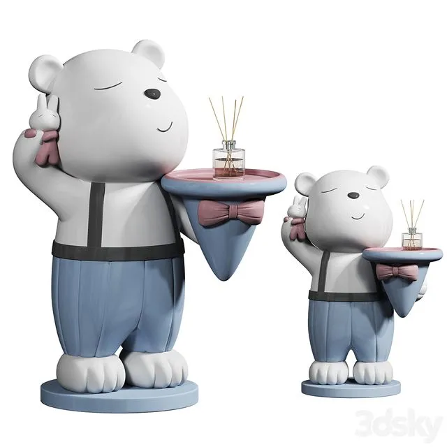 Bear ornaments ceramic ornaments shelf tray 3dsMax Model
