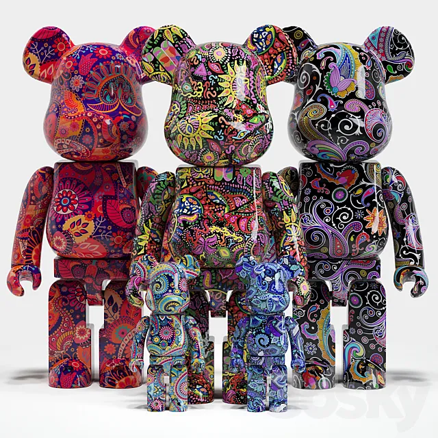 Bearbrick _ Psychedelic Paisley 3DSMax File