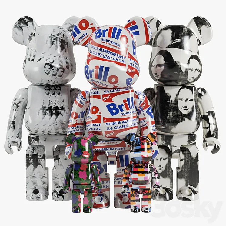 Bearbrick \/ Andy Warhol 3DS Max