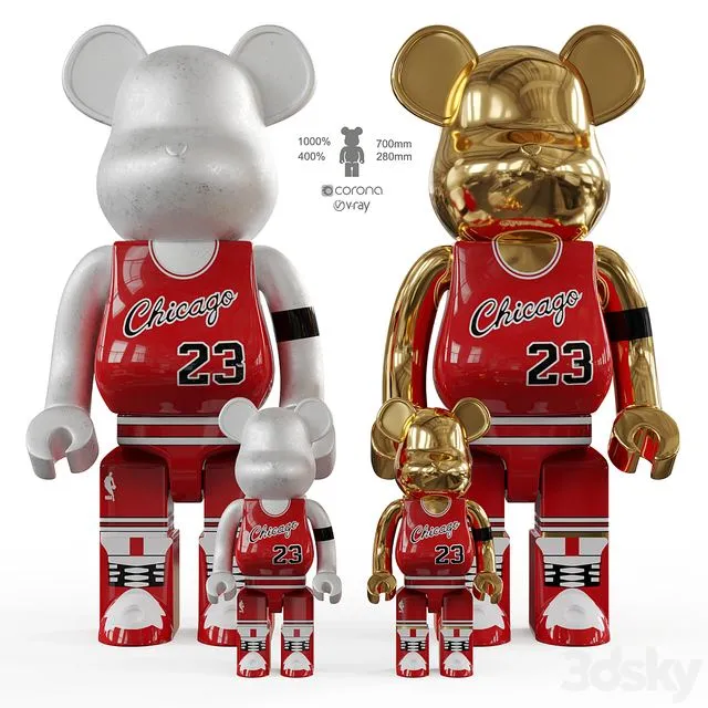 Bearbrick basketball 23 Chicago Bulls 3dsMax Model