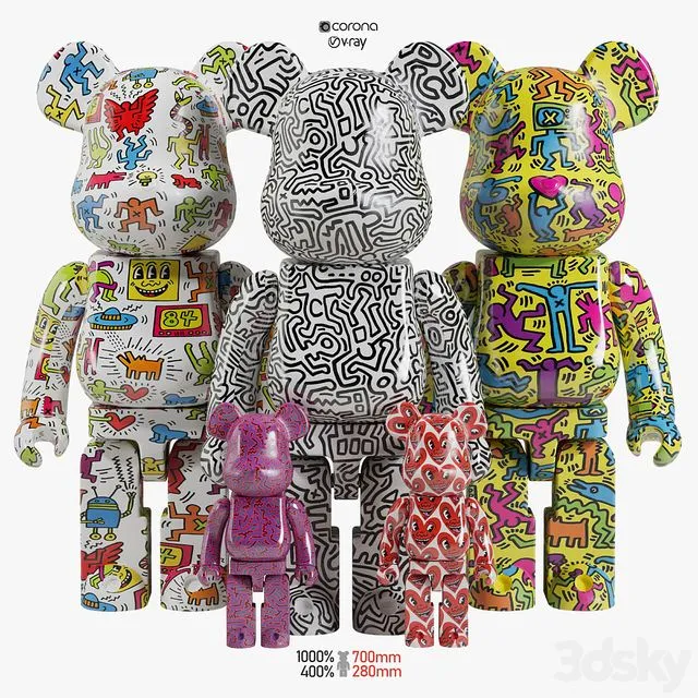 Bearbrick Keith Haring 3dsMax Model
