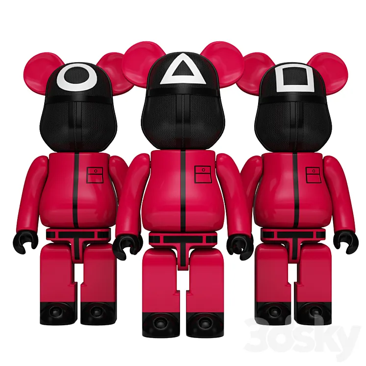 bearbrick squid game pink solider 3DS Max