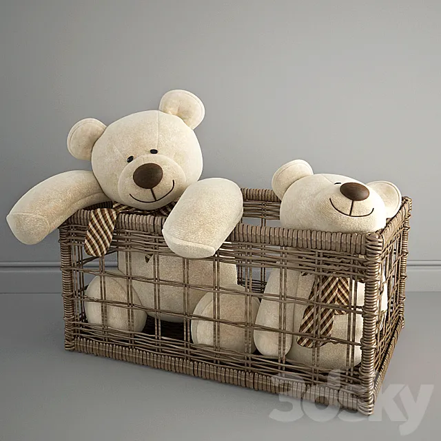 bears in a basket 3DSMax File