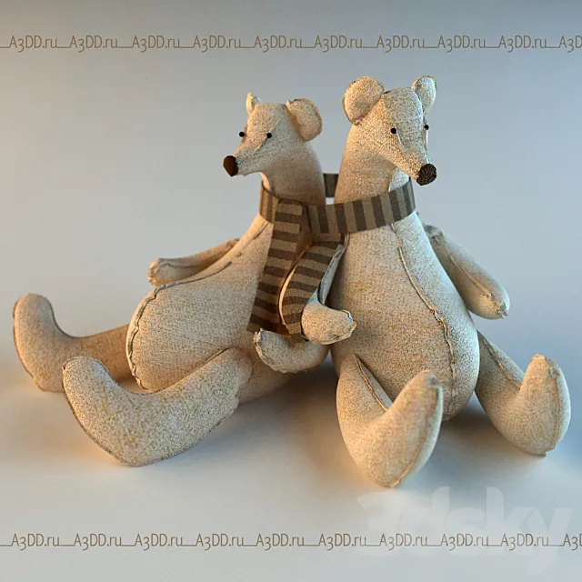 Bears in a scarf 3DSMax File