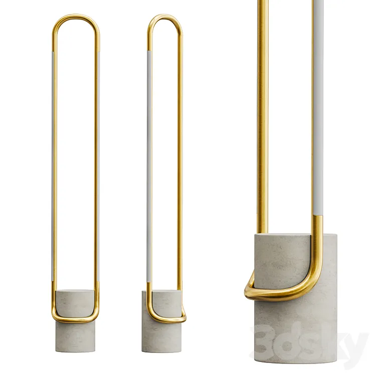 Beau Brass LED Floor Lamp 3DS Max