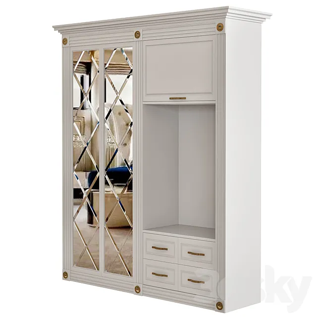 Beautiful wardrobe for the hallway with doors 3ds Max