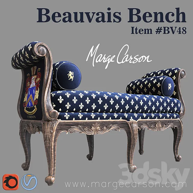 Beauvais Bench 3ds Max