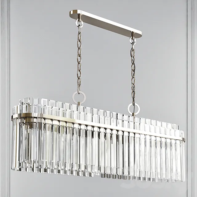 Beckett Burnished Brass 7 Light Linear Chandelier by Chapman & Myers 3DS Max Model