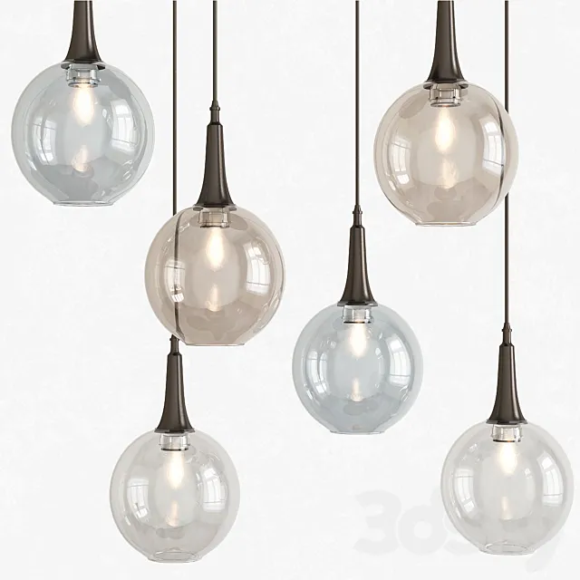 Beckett Trio Pendant by Currey and Company 3ds Max
