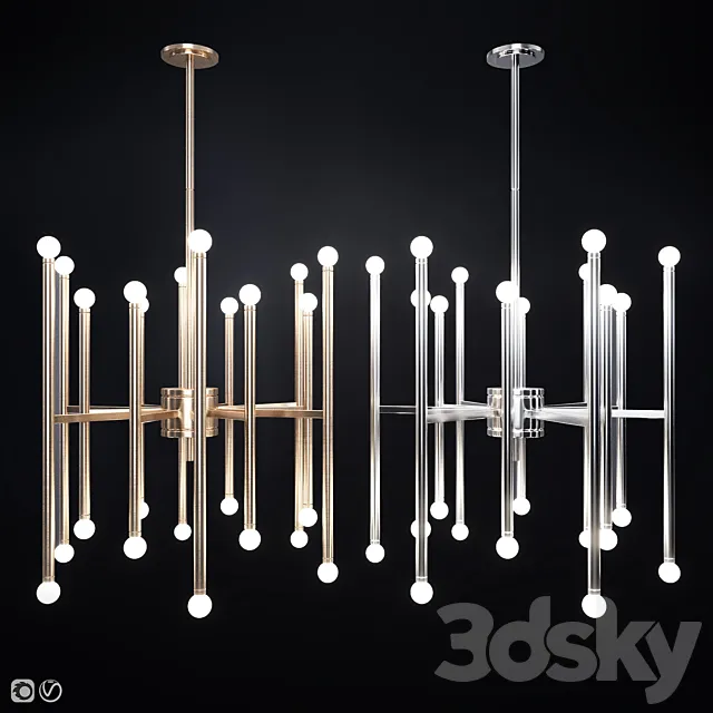 Beckham modern 24 light chandelier 3ds Max