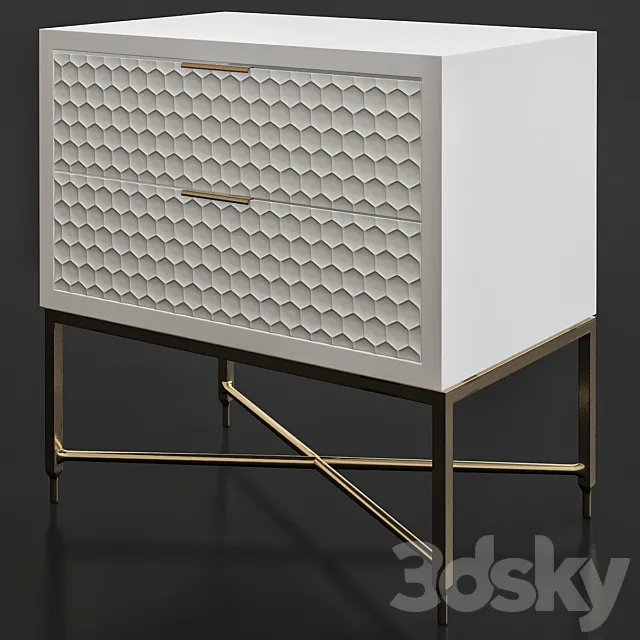 Becton 2 Drawer Nightstand 3ds Max
