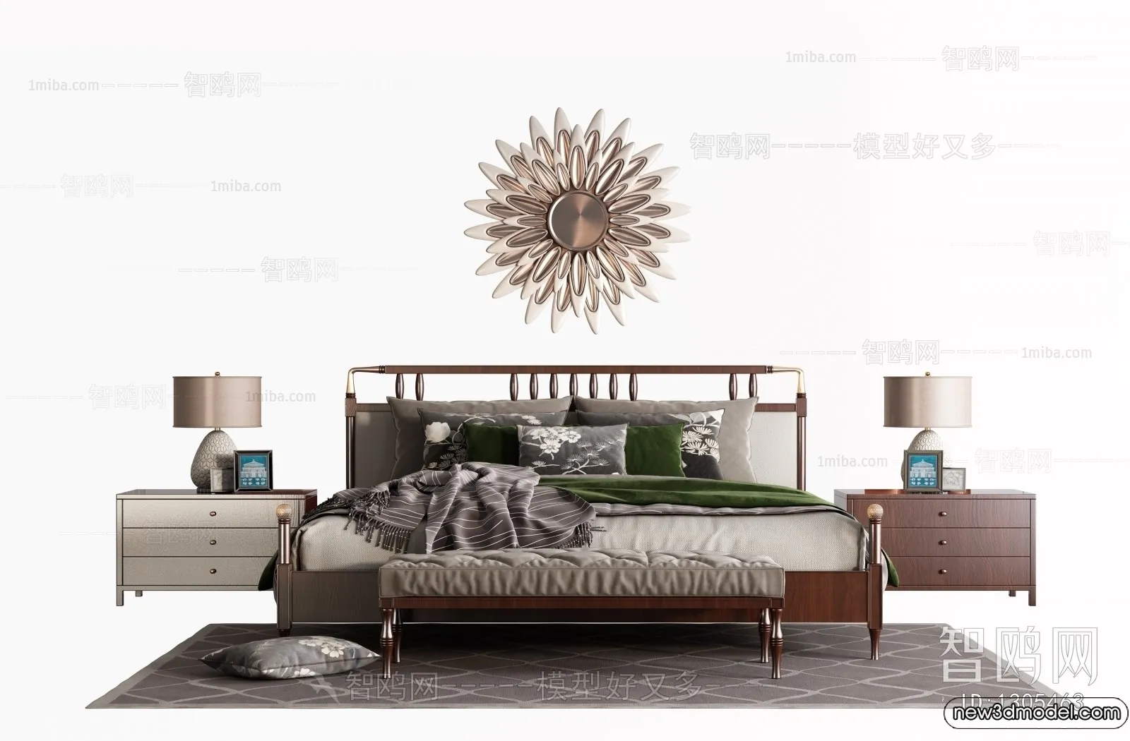 Bed 3D Models – 3D Furniture for Bedroom – 007