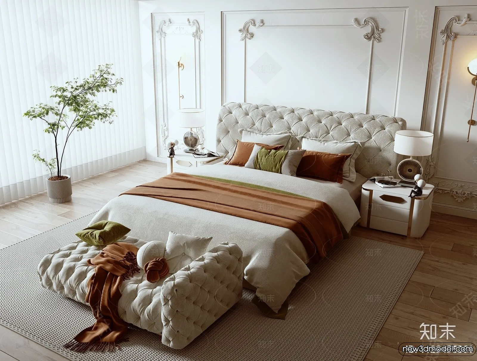 Bed 3D Models – 3D Furniture for Bedroom – 053