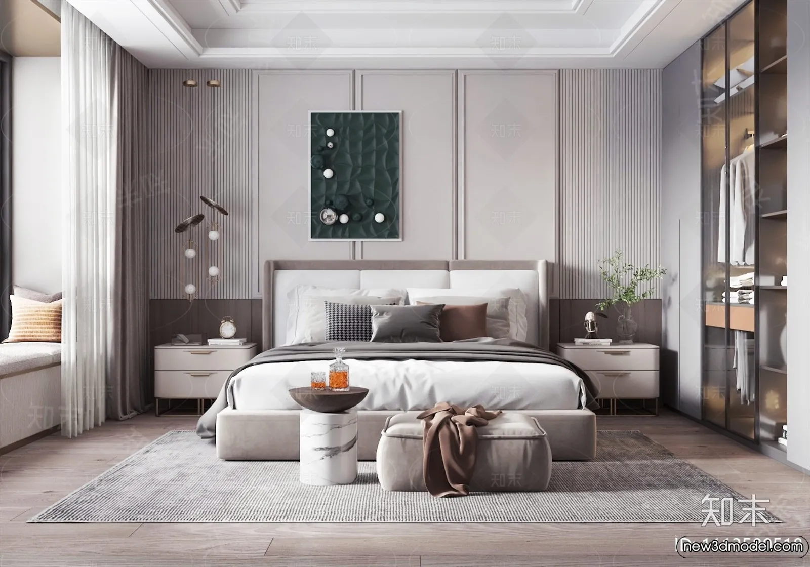 Bed 3D Models – 3D Furniture for Bedroom – 076