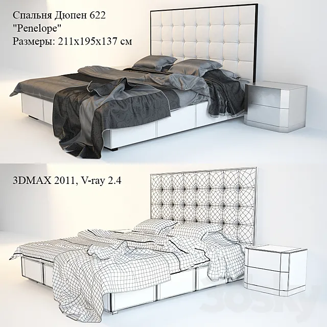 Bed 622 Penelope. Stand M-102 (Dupen) 3DSMax File