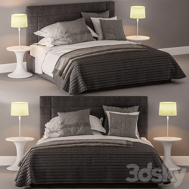Bed and bed sheet set 2 3DS Max