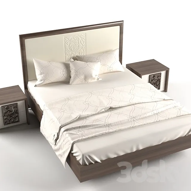 Bed and drawer Fusion 3DS Max Model