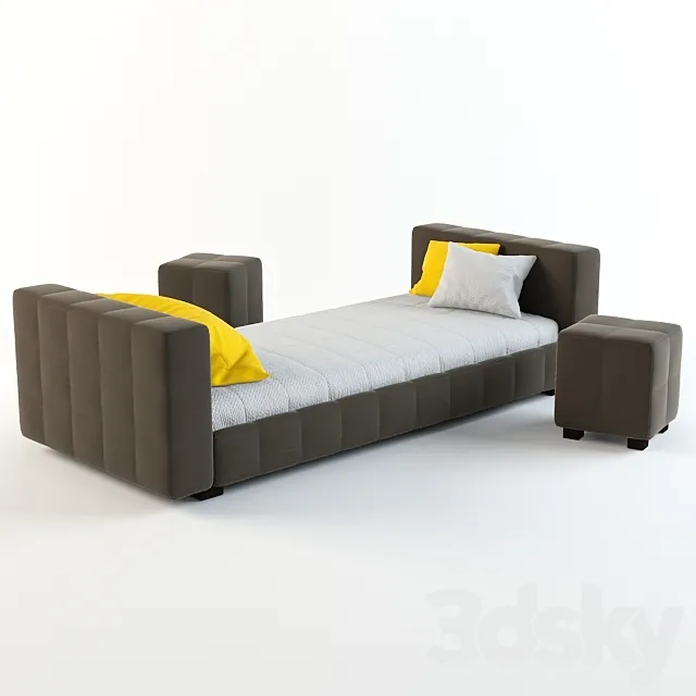 Bed and poof Bonaldo 3ds Max