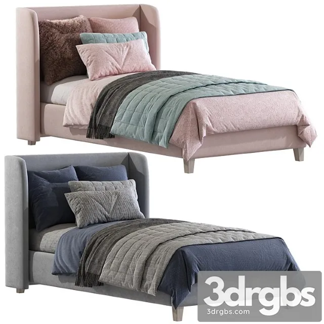 Bed angela upholstered low profile standard bed 2 3dsmax Download
