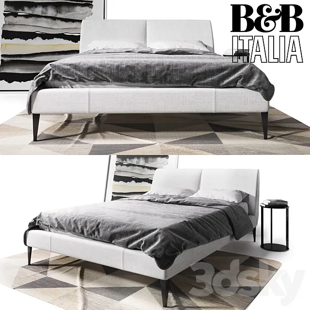Bed B & B Italia Selene with pillows 3ds Max