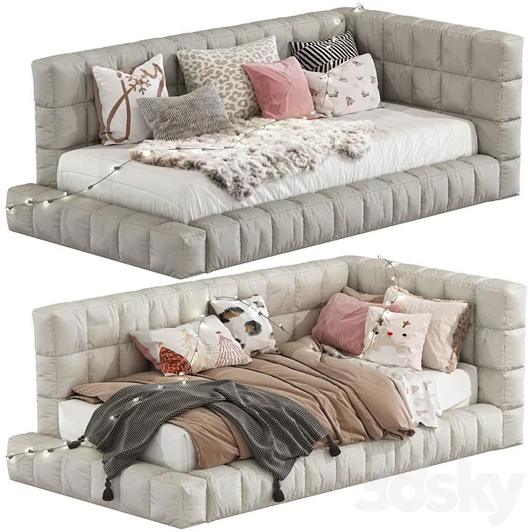 Bed Baldwin Lounge Corner Upholstered Bed 220 3DS Max Model