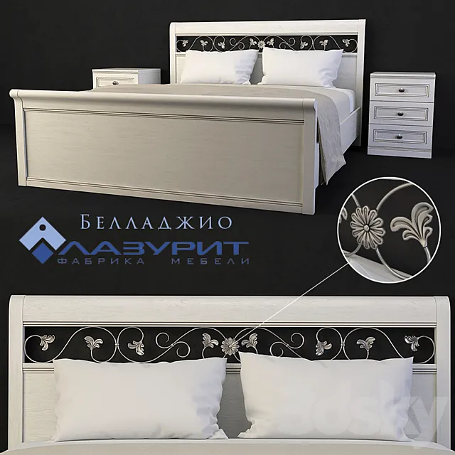 bed Bellagio (Lapis lazuli) 3ds Max