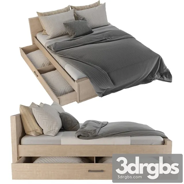 Bed benedetti wooden double bed 01