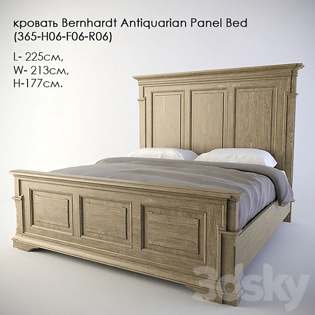 Bed Bernhardt Antiquarian Panel Bed (365-H06-F06-R06) 3DSMax File