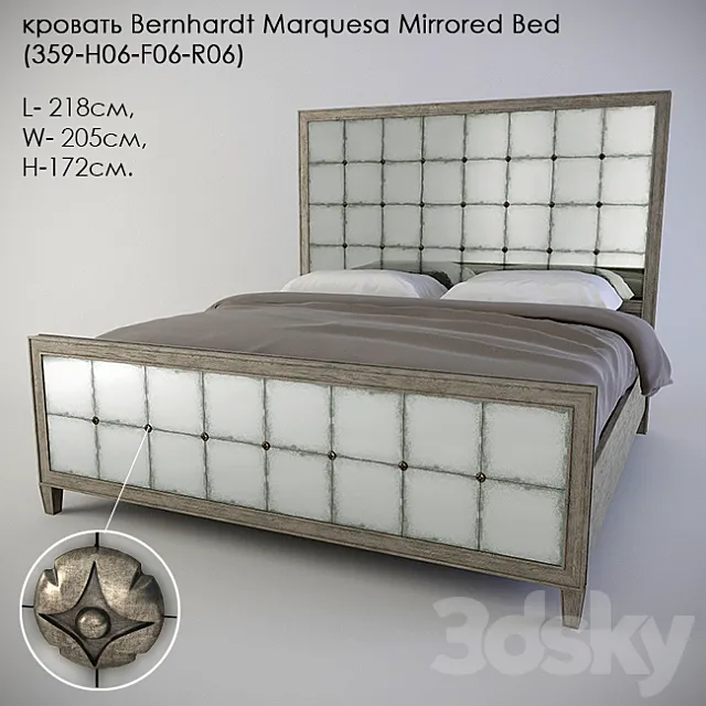 Bed Bernhardt Marquesa Mirrored Bed (359-H06-F06-R06) 3DSMax File