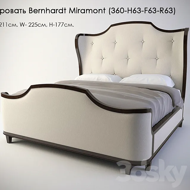 Bed Bernhardt Miramont (360-H63-F63-R63) 3DSMax File
